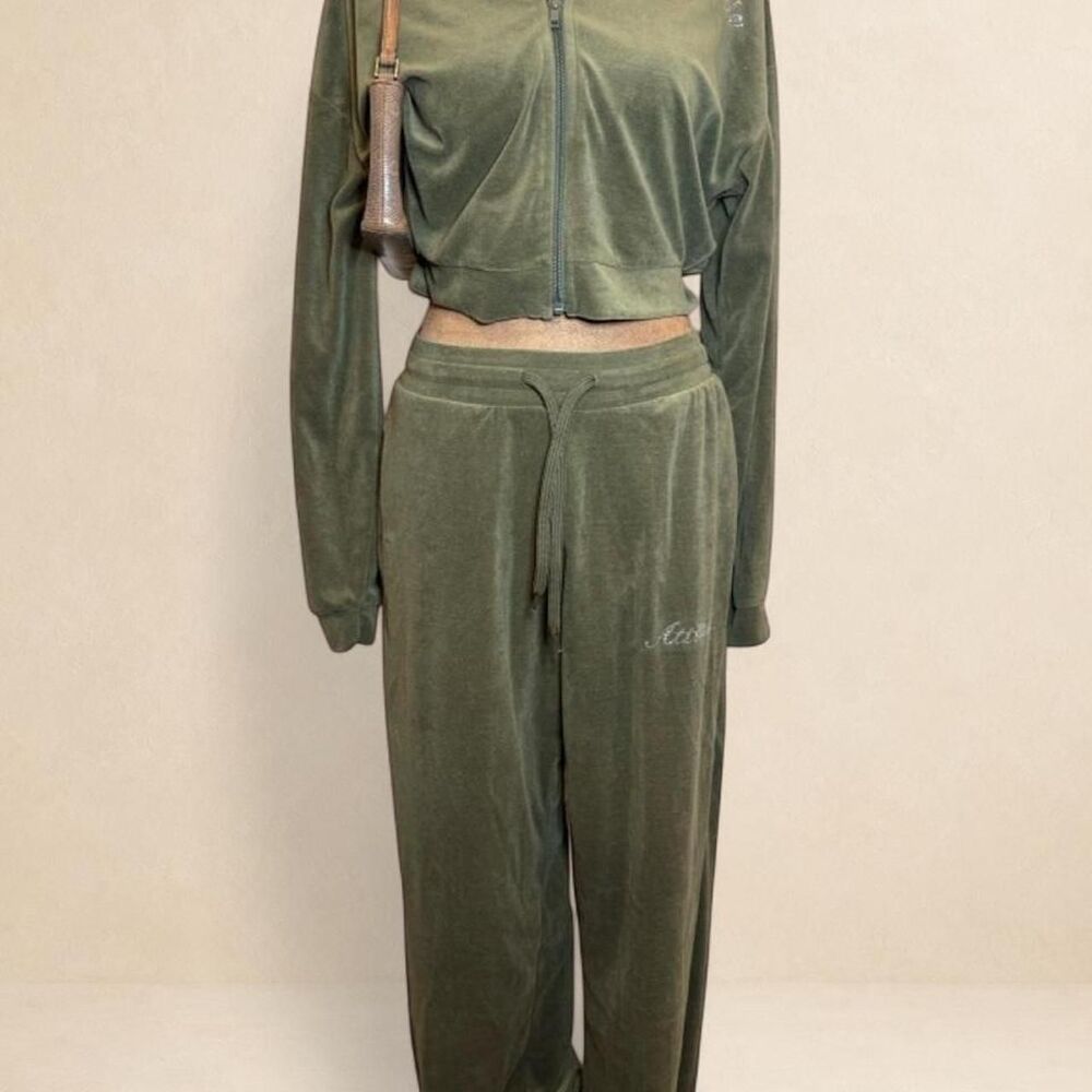 Charlotte-russe Women's Khaki and Green Joggers-tracksuits